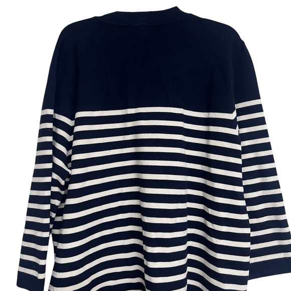 Tuckernuck Navy and White Striped Knit Liv Longline Cardigan Preppy Nautical XXL - Picture 6 of 10